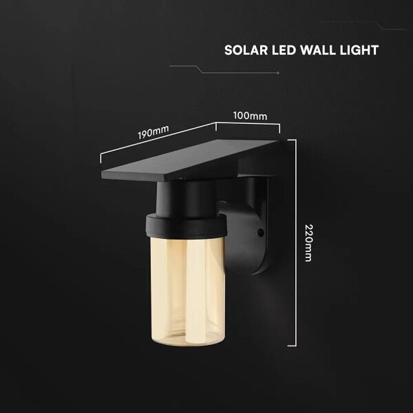 LED Sol стенна лампа LED/3,7V 2700/3200/5000K IP54 1800 mAh черна/димчато бежова + дистанционно управление
