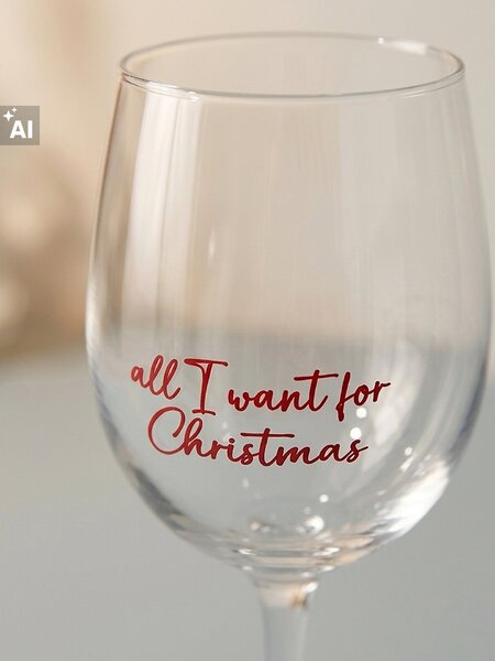 Sinsay - Коледна чаша с надпис all I want for Christmas - clear