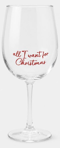 Sinsay - Коледна чаша с надпис all I want for Christmas - clear