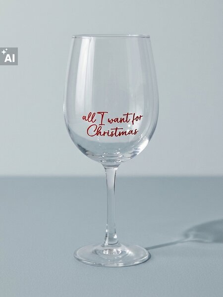 Sinsay - Коледна чаша с надпис all I want for Christmas - clear