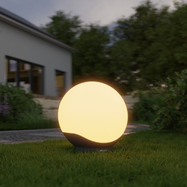 STEINEL LED сферична лампа C, 30 см, бяла/черна, IP65, RGBWW, Затъмняване, Бял, Пластмаса, Модерен