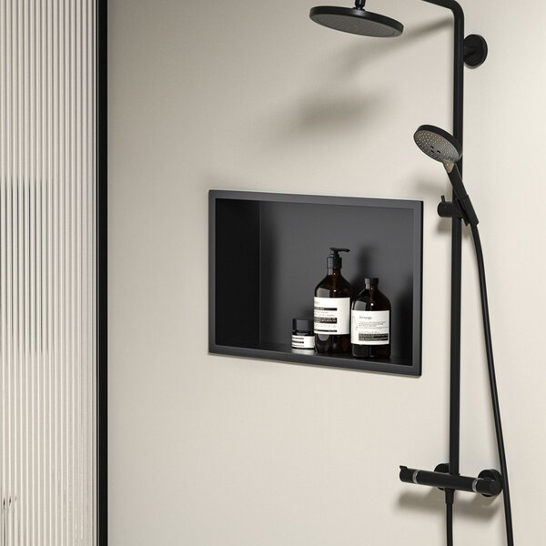 Вграден рафт за баня 30x45 matte black