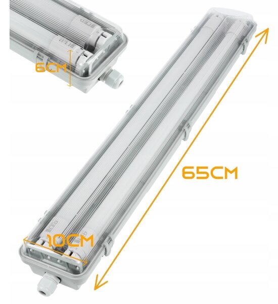 LED техническо осветително тяло T8 2xG13/10W/230V 6000K 60 см IP65 бяло