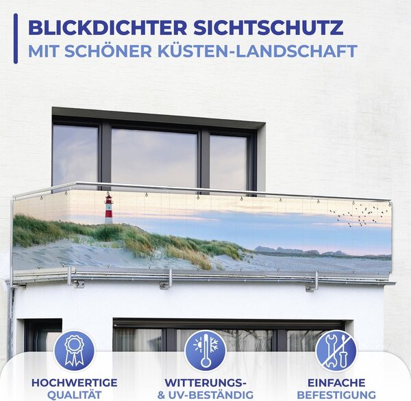 Пластмасов балконски параван 500x85 cm North Sea Coast – Maximex