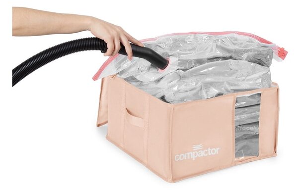 Вакуумна пластмасова кутия за съхранение на дрехи 42x40x25 cm Pink Edition – Compactor