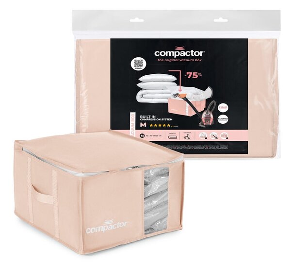 Вакуумна пластмасова кутия за съхранение на дрехи 42x40x25 cm Pink Edition – Compactor