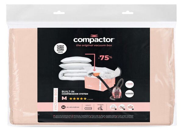 Вакуумна пластмасова кутия за съхранение на дрехи 42x40x25 cm Pink Edition – Compactor