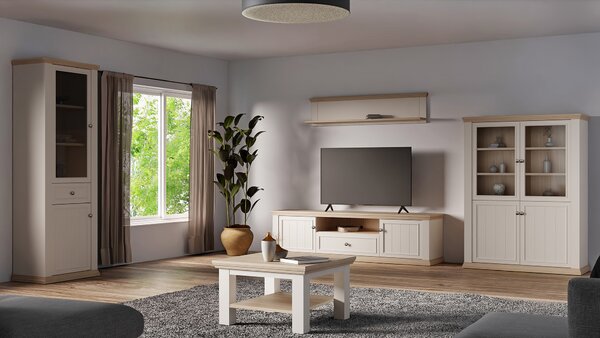 TV шкаф THIRTEEN, 200 см, бяло