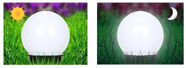 LED соларна лампа LED/1,2V 6500K 200 mAh диаметър 10 см IP44 бяла/черна