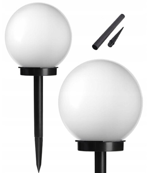 LED соларна лампа LED/1,2V 6500K 200 mAh диаметър 10 см IP44 бяла/черна