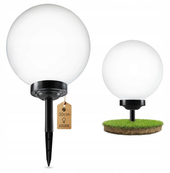 Соларна LED лампа LED/1,2 V 6500K 200 mAh Ø 30 см IP44 бяла/черна