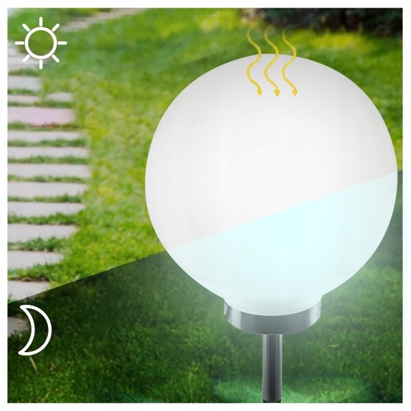 Соларна LED лампа LED/1,2 V 6500K 200 mAh Ø 30 см IP44 бяла/черна