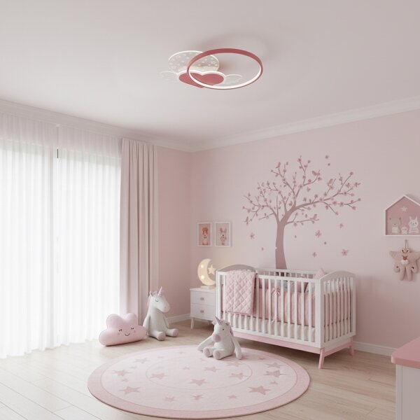 Brilagi - LED детско таванно осветително тяло LOVE LED/48W/230V 3000/4500/6000K розово