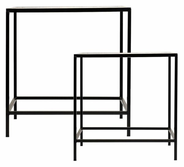 Поставка за Саксия Alexandra House Living Черен Желязо Плочка 37 x 51 x 50 cm 2 Части