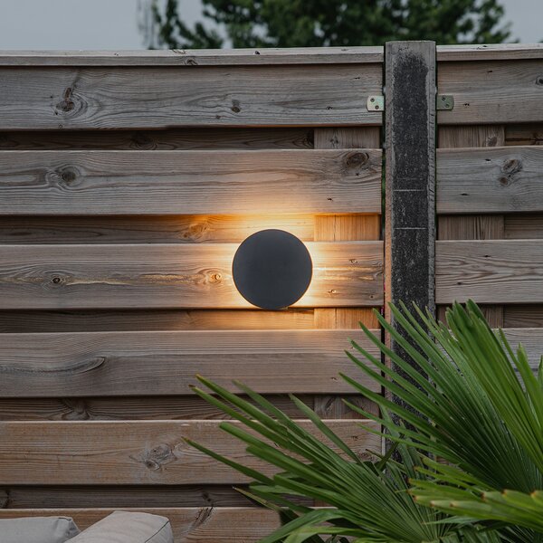 Дизайнерски стенен аплик сив 16,5 см с LED - Skyf