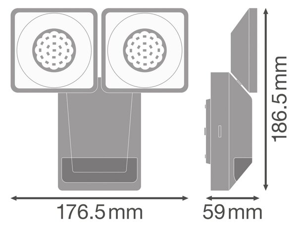 OSRAM LED сензор за външни стени ENDURA PRO, бял, IP55, Бял, Пластмаса