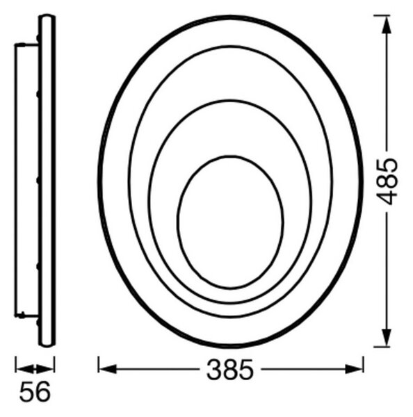 OSRAM LED плафон ORBIS SPIRAL OVAL, Ø 49 cm бял 37 W, Бял, Дневна/трапезария, Метал, Модерен
