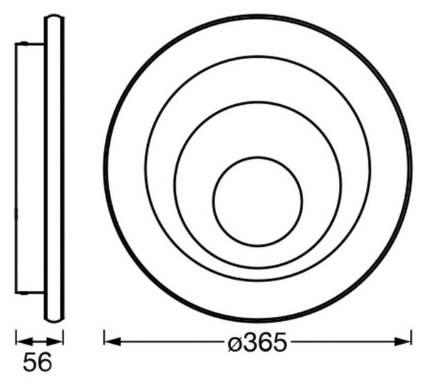 OSRAM LED плафон ORBIS SPIRAL ROUND, Ø 37 cm, бял 38 W, Бял, Дневна/трапезария, Метал, Модерен