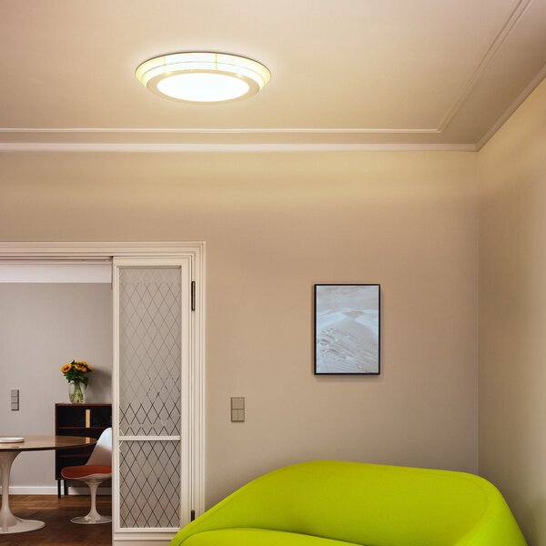 OSRAM LED плафон ORBIS SPIRAL LAYER, бял, Ø 50 cm, Бял, Дневна/трапезария, Метал, Модерен