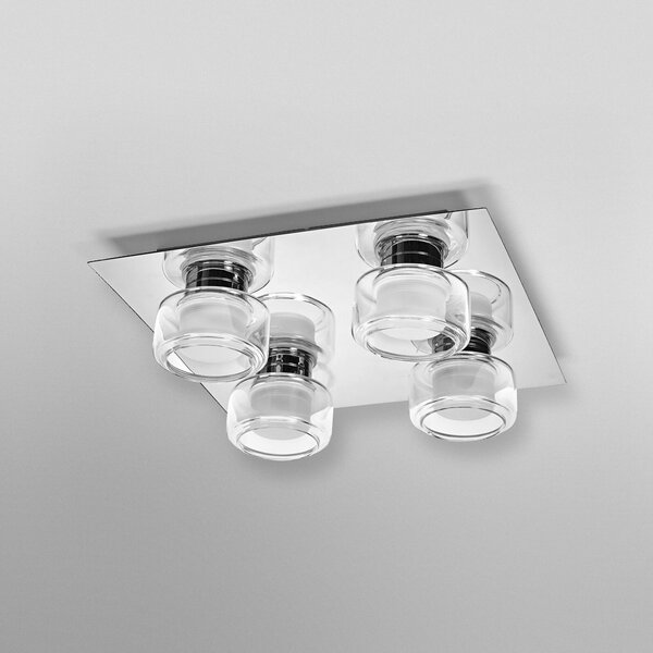 OSRAM LED плафон ORBIS FLAME, хром, 4-лампов, CCT IP44, Металик, Баня, Метал, Модерен