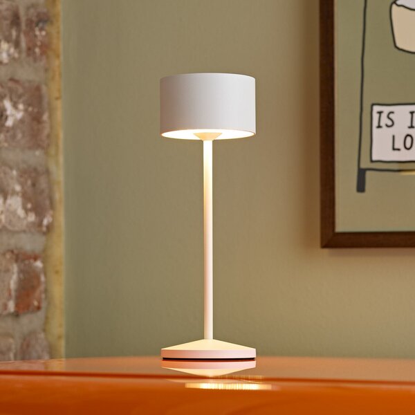 Sigor LED акумулаторна настолна лампа Veluna, бяла, комплект от 3 броя, 25 cm, IP44, Затъмняване, Бял, Дневна/трапезария, Алуминий, Модерен