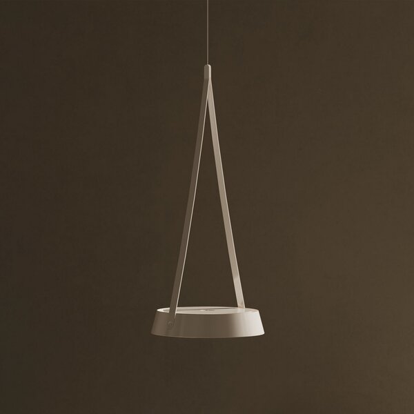Sigor LED акумулаторна висяща лампа Mahina, бяла, Ø 17 cm, метал, CCT, Затъмняване, Бял, Дневна/трапезария, Алуминий, Модерен