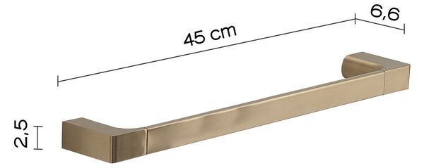 Държач за кърпи 45 см GEDY Pirenei, злато мат