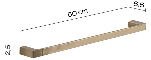 Държач за кърпи 60 см GEDY Pirenei, злато мат
