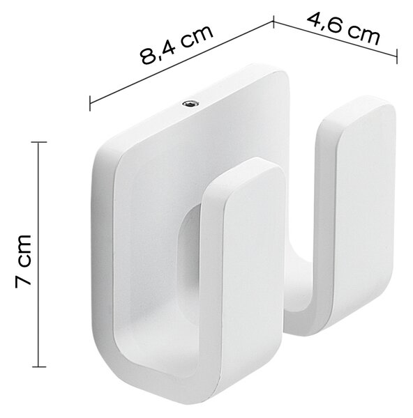 Двойна закачалка GEDY Outline, бял мат