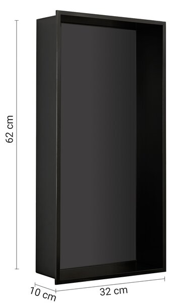 Ниша за стена/душ 30x60 см GEDY Guest, черен мат