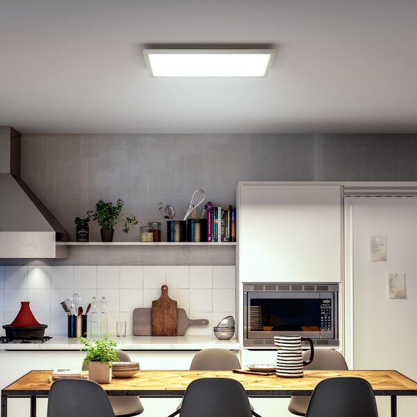 Philips Hue LED панел White Ambiance Aurelle, 60x60cm, бял, Затъмняване, Бял, Дневна/трапезария, Метал, Модерен