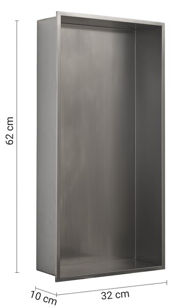 Ниша за стена/душ 30x60 см GEDY Guest, инокс