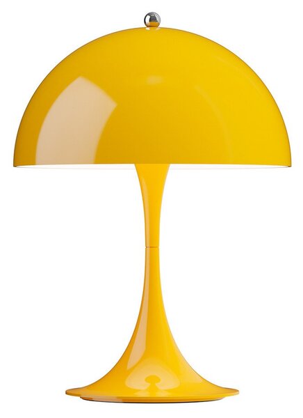 Louis Poulsen акумулаторна лампа Panthella PORTABLE 250, жълта, IP44, Затъмняване, Жълт, Дневна/трапезария, Пластмаса, Модерен