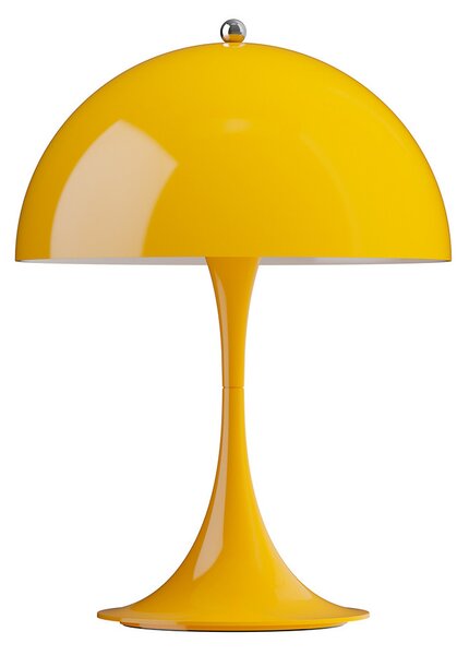 Louis Poulsen акумулаторна лампа Panthella PORTABLE 250, жълта, IP44, Затъмняване, Жълт, Дневна/трапезария, Пластмаса, Модерен