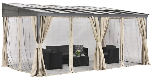 Алуминиев навес за тераса 3 x 6 м Tarragona Premium Garden Point бежов