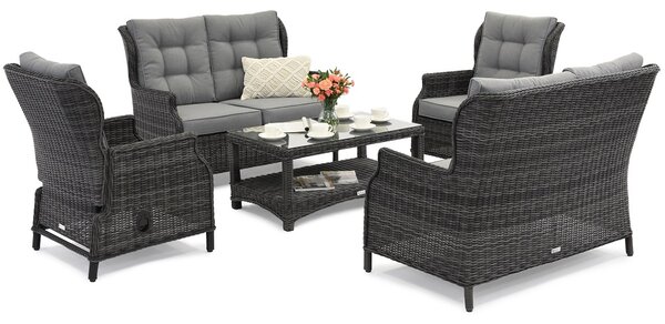 Garden Point ексклузивен комплект мебели от техноратан Malaga Coffee 6 антрацит