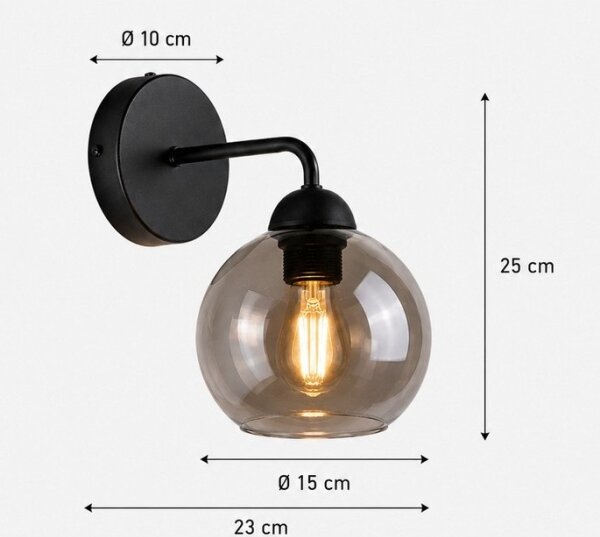 Аплик OSMO 1xE27/60W/230V черен