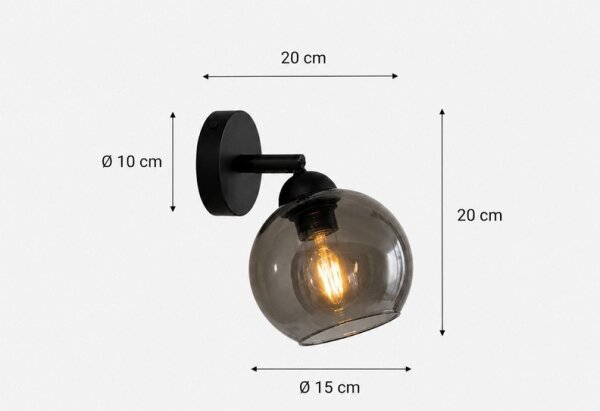 Стенен спот UNO 1xE27/60W/230V черен