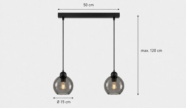 Висящ полилей UNO 2xE27/60W/230V черен