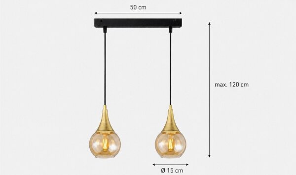 Пендел LACRIMA HONEY 2xE27/60W/230V