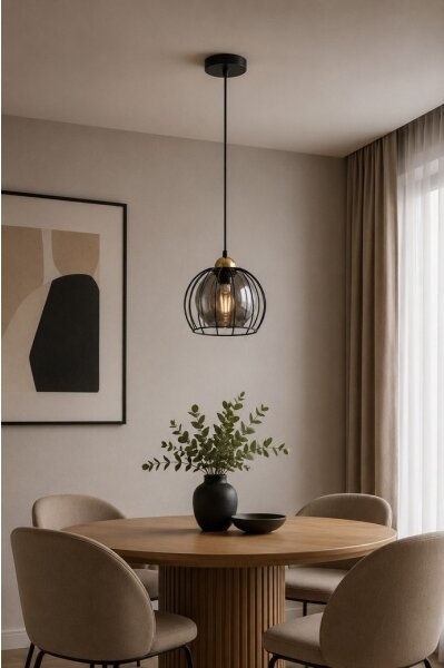 Пендел SOLO BLACK 1xE27/60W230V черен/златист