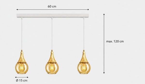 Пендел LACRIMA WHITE 3xE27/60W/230V