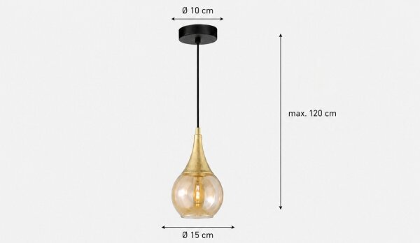 Пендел LACRIMA HONEY 1xE27/60W/230V