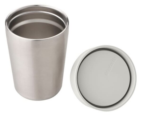 Термо чаша Brabantia Make&Take 1008492, 200 мл, Без разливане, Без BPA, Светлосив