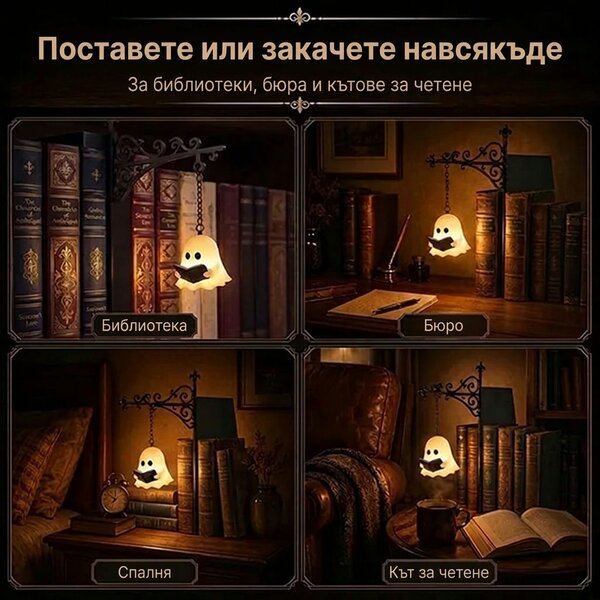 Shelfwisp™ призрачен фенер за етажерка – 2 бр