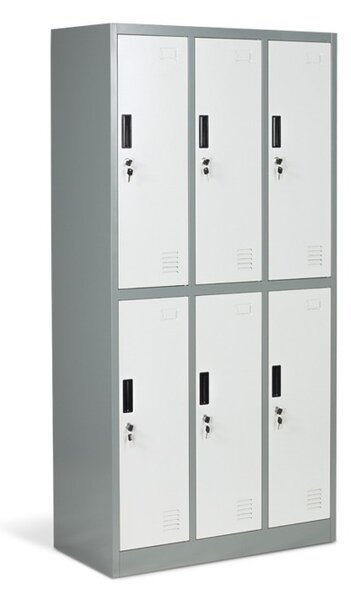 Гардероб Carmen CR-1243 J LUX, 6 бр. шкафове, метален, сив