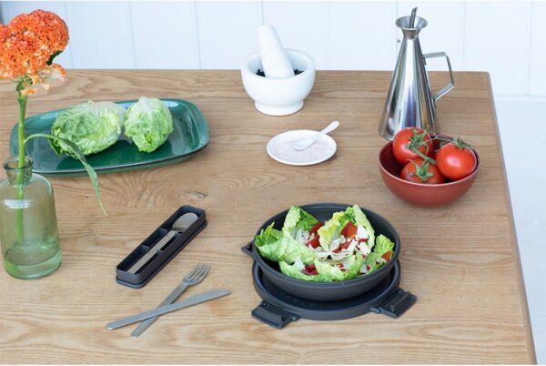 Кутия за храна Brabantia Make&Take 1006299, 1 л, Непропусклива, Херметично затваряне, Без BPA, Тъмносив
