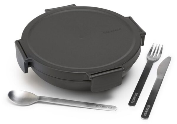 Кутия за храна Brabantia Make&Take 1006299, 1 л, Непропусклива, Херметично затваряне, Без BPA, Тъмносив