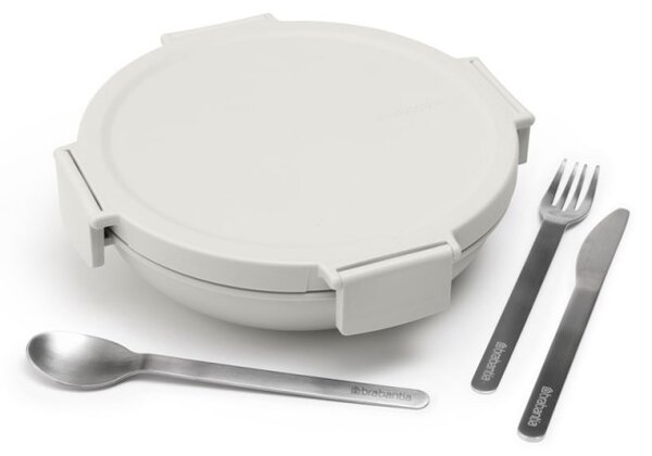 Кутия за храна Brabantia Make&Take 1006301, 1 л, Непропусклива, Херметично затваряне, Без BPA, Светлосив