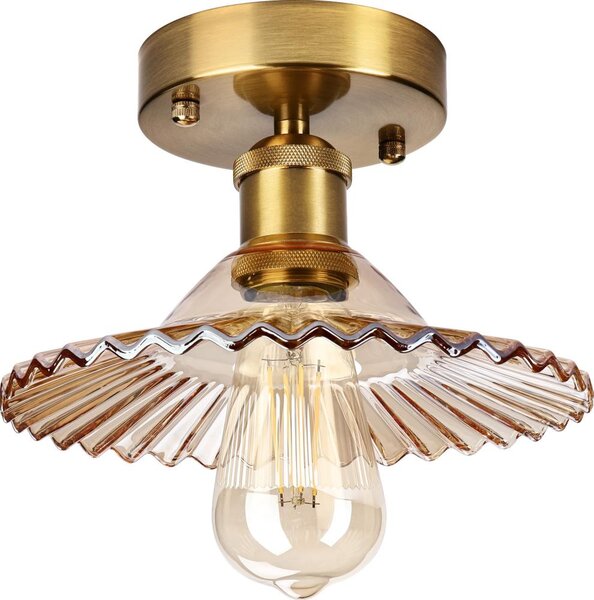 Плафониера TRISH 1xE27/15W/230V, златиста/димчато бежова